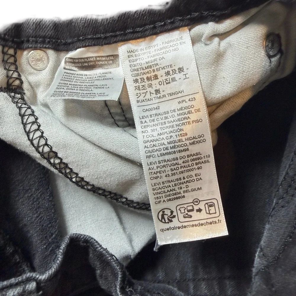 Levis 505 Regular Fit Jeans Mens 33x32 Faded Black Straight Leg Denim 00505-1469
